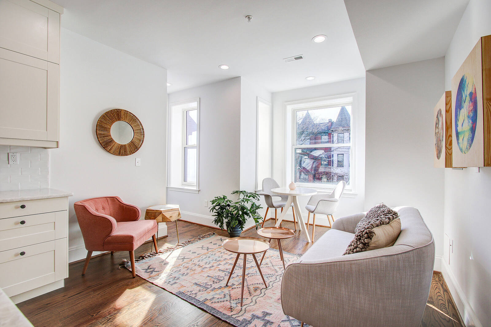 Bedroom addition in San Diego by Honeycomb with seat area and natural light